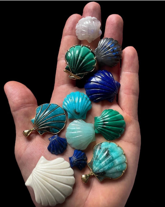 Colorful Seashell Gem Pendants
